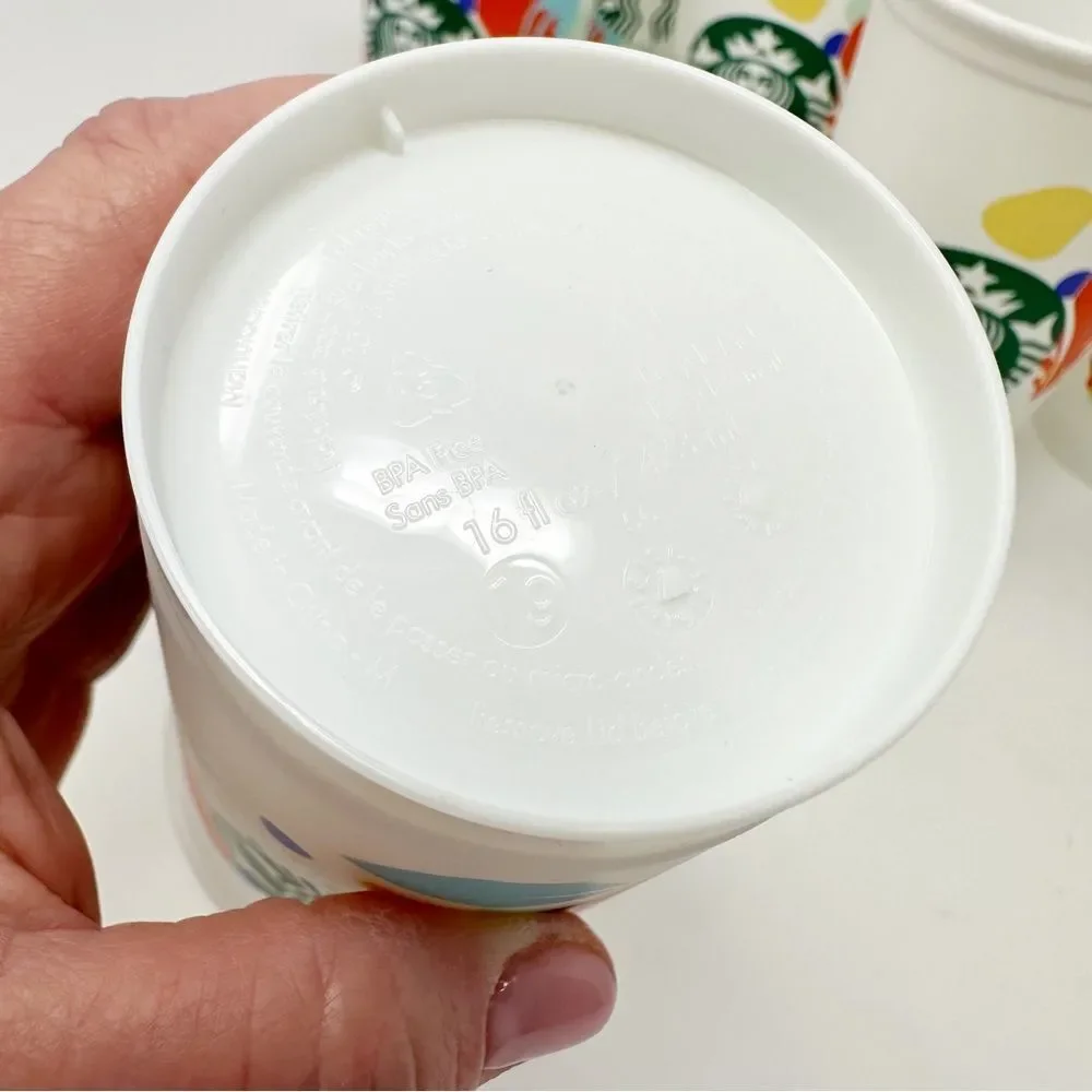 7 STARBUCKS‎ REUSABLE CUPS LEAF EDITION